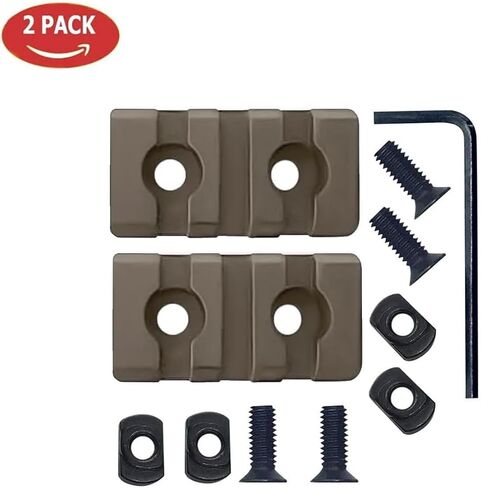 Gotical 3 Slot Rail DE Color Aluminium Three Slot Rail Picatinny Rail Set of 2 Pieces, Compatible with MLOK Devices (D-Earth) in Saudi Arabia