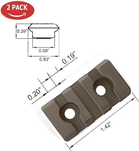 Gotical 3 Slot Rail DE Color Aluminium Three Slot Rail Picatinny Rail Set of 2 Pieces, Compatible with MLOK Devices (D-Earth) in Saudi Arabia