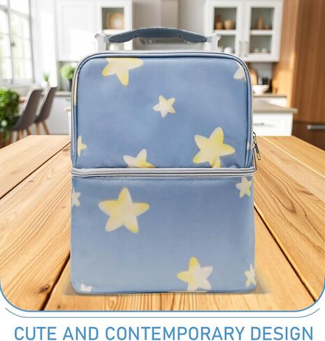 Breastmilk Cooler Bag with Ice Pack, Large Insulated Breast Pump Bottle Storage, Portable Baby Bottle Cooler for Travel, Beautiful Star Design in Saudi Arabia