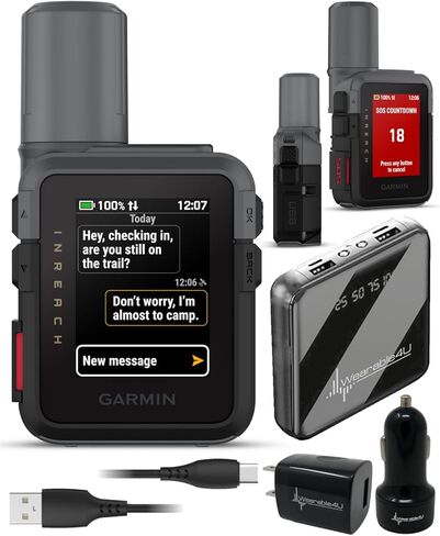 Garmin inReach Mini 3 Plus Rugged Global Satellite Communicator, Touchscreen Texting, Photo & Voice Messaging, Emergency SOS Messages & Battery Up to 350 Hours w/ Wearable4U Power Car/Wall Bundle in Saudi Arabia