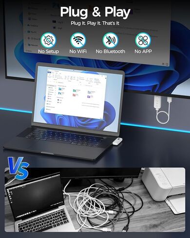 جهاز إرسال واستقبال HDMI لاسلكي Alxum USB-C، مجموعة 2 في 1: التوصيل والتشغيل والتشغيل AirPlay/Miracast Casting، 165ft/50m، 4K فك تشفير 1080P@60 هرتز، 5G+2.4G للكمبيوتر المحمول/الهاتف/الكمبيوتر اللوحي للشاشة/جهاز العرض/التلفزيون in Kuwait