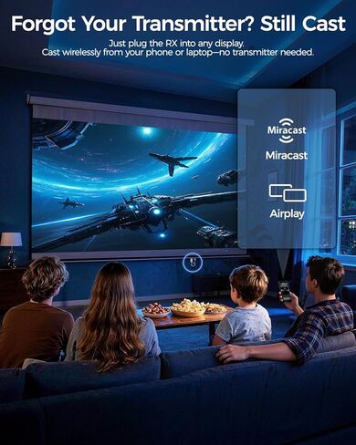 جهاز إرسال واستقبال HDMI لاسلكي Alxum USB-C، مجموعة 2 في 1: التوصيل والتشغيل والتشغيل AirPlay/Miracast Casting، 165ft/50m، 4K فك تشفير 1080P@60 هرتز، 5G+2.4G للكمبيوتر المحمول/الهاتف/الكمبيوتر اللوحي للشاشة/جهاز العرض/التلفزيون in Kuwait