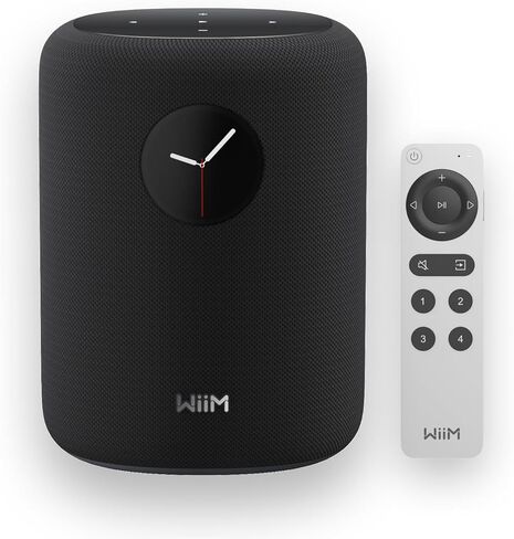 WiiM Sound Smart Speaker with 1.8″ Touch Display, Hi‑Res 24‑bit/192 kHz, AI RoomFit™ Room Correction, 100W Peak, Wi‑Fi 6E/Bluetooth 5.3, Multi‑Room & Stereo Pairing, Remote Included, Black in Kuwait