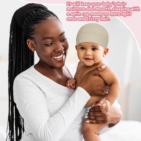 6 Pcs Satin Lined Baby Newborn Hats Silk Beanie for Toddler Infant 0-6 Months Pink Beige Purple Pale Sage Mixcolor in Saudi Arabia