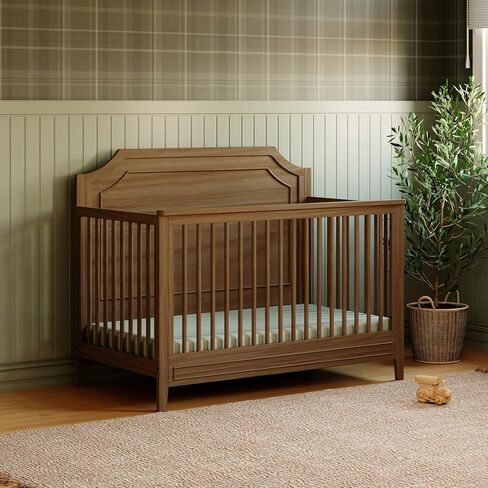 Davinci Chloe Regency 4-in-1 Convertible Crib in Walnut, Greenguard Gold Certified in Kuwait