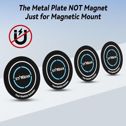 4PCS Starlink Mini/Gen 3 Magnetic Mount Plates, Adhesive Metal Plate Magnetic Pads for Satellite Dish Magnetic Car Mount, Starlink Mounting Accessory for Car Truck SUV Aluminum/Glass Cab Roof in Saudi Arabia