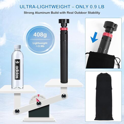 Portable Tripod Stand for Starlink Mini – Compatible with New & Old Pipe Mount Adapters, Lightweight 0.9 lb Aluminum Folding Base with Carry Bag for Camping, RV, Travel in Kuwait