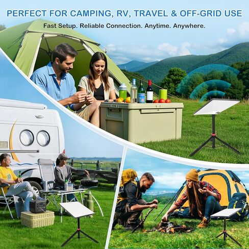 Portable Tripod Stand for Starlink Mini – Compatible with New & Old Pipe Mount Adapters, Lightweight 0.9 lb Aluminum Folding Base with Carry Bag for Camping, RV, Travel in Kuwait