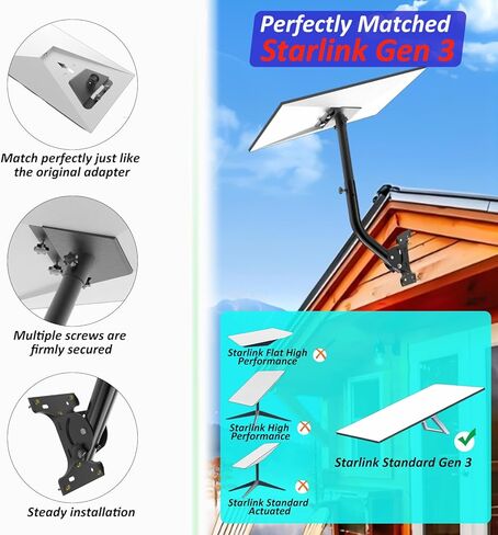 Starlink Gen 3 Mount Kit, Adjustable Starlink Gen 3 Mount with Starlink Gen 3 Pipe Adapter for V3 Starlink Standard Dish in Saudi Arabia