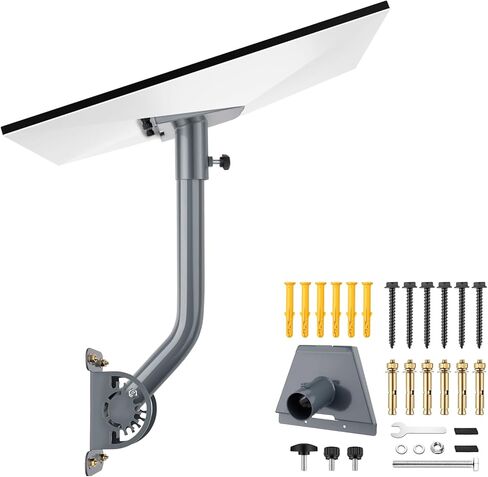 Starlink Gen 3 Mount, Adjustable Heavy Duty Wall, Roof Pole Mount Kit with Aluminum Pipe Adapter, Weatherproof Rustproof for Concrete, Wood, Brick Walls, Easy Installation for Gen 3 Starlink in Saudi Arabia