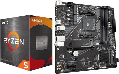 معالج Micro Center AMD 5500 مع اللوحة الأم GIGABYTE B550 Eagle WIFI6 in Kuwait