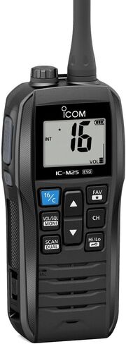 Icom M25EVO Black Marine VHF Radio | Floating | Waterproof | USB Charging | Lightweight | Long Battery Life | Boating Essentials in Saudi Arabia