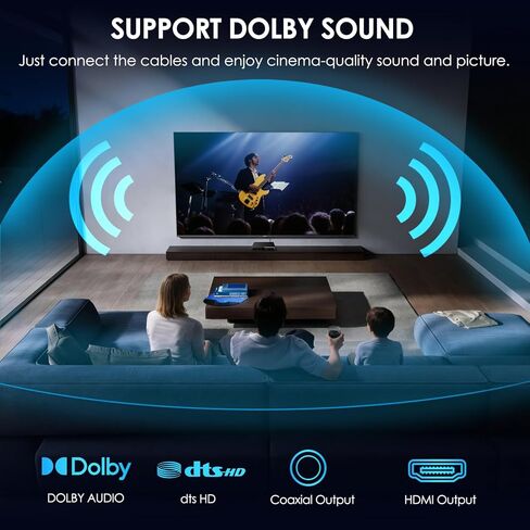 مشغل BLU RAY، مشغل أقراص Blu-ray عالي الدقة 1080 بكسل للتلفزيون/جهاز العرض والمسرح المنزلي مشغل أقراص Blu Ray يدعم أقراص Blu-ray المنطقة A/1، وأقراص DVD لجميع المناطق، وتشغيل القرص الصلب U، مخرج HDMI/AV/محوري in Kuwait