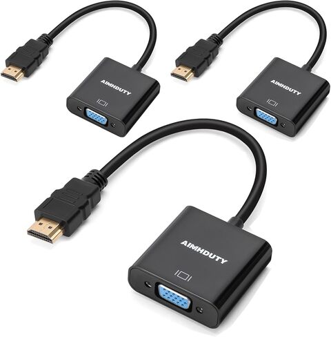 محول HDMI إلى VGA، محول HDMI ذكر إلى VGA أنثى مكون من 3 حزم لأجهزة Xbox، والكمبيوتر، وسطح المكتب، والكمبيوتر المحمول، والكمبيوتر الشخصي، والشاشة، وجهاز العرض، وHDTV، وChromebook، وRaspberry Pi، وRoku والمزيد in Saudi Arabia