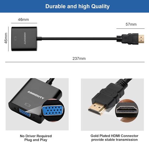 محول HDMI إلى VGA، محول HDMI ذكر إلى VGA أنثى مكون من 3 حزم لأجهزة Xbox، والكمبيوتر، وسطح المكتب، والكمبيوتر المحمول، والكمبيوتر الشخصي، والشاشة، وجهاز العرض، وHDTV، وChromebook، وRaspberry Pi، وRoku والمزيد in Saudi Arabia