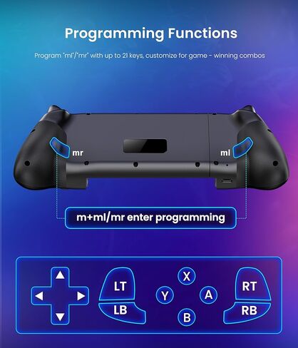 وحدة تحكم LIFUFUTEE Switch 2 لجهاز Nintendo Switch 2/1/OLED وiPhone وAndroid، وحدة تحكم ألعاب محمولة لاسلكية RGB مع عصا تحكم بتأثير Hall بدون انجراف، قابلة للبرمجة ماكرو وتوربو، تعمل مع Xbox Cloud وSteam Link in Kuwait