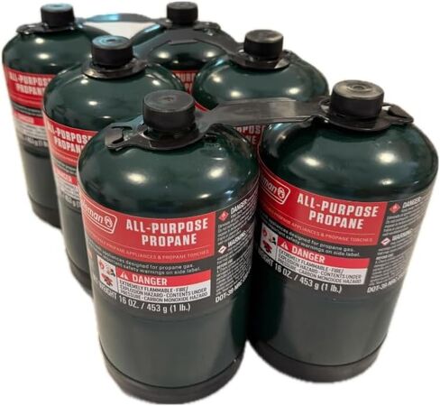Propane Replacement Fuel Cylinders Camping- 16 oz (6 Pack) Factory Pre-filled and Ready to Use in Saudi Arabia