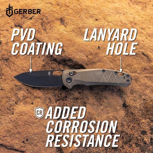 سكين الجيب Gerber Gear Scout - سكين قابل للطي ذو حافة عادية مقاس 3.2 بوصة - معدات ومعدات EDC - Micarta in Saudi Arabia
