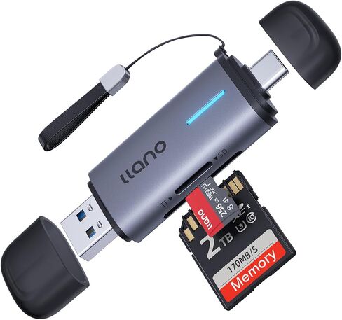 llano SD Card Reader USB C, USB 3.0 Micro SD Card Reader Dual Slots Card Adapter, 2 in 1 Memory Card Reader for MicroSD, SDHC, SDXC, Compatible with iPhone 17/16/15, MacBook, iPad, Android, Windows in Kuwait