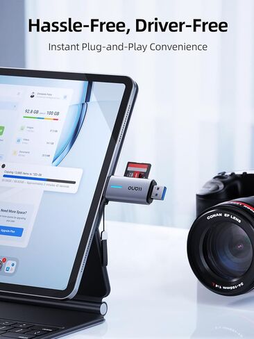قارئ بطاقة llano SD USB C، USB 3.0 قارئ بطاقة Micro SD محول بطاقة ثنائي الفتحات، قارئ بطاقة ذاكرة 2 في 1 لـ MicroSD، SDHC، SDXC، متوافق مع iPhone 17/16/15، MacBook، iPad، Android، Windows in Saudi Arabia