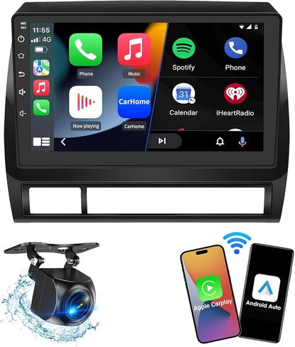 ترقية وحدة رأس ستيريو راديو Android مقاس 9 بوصات لسيارة Toyota Tacoma 2005-2015 مع 5G WiFi/CarPlay اللاسلكي/Android Auto/شاشة تعمل باللمس/ملاحة GPS/بلوتوث/راديو FM/كاميرا احتياطية AHD (2G+32G) in Kuwait