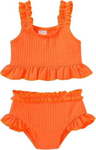 Happy Town Baby Infant Swimsuit Girl Toddler Bathing Suit Girl Summer Beach Bikini Tankini 2-Piece Swimwear 3-24 Months 2t-5t in Saudi Arabia