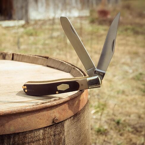 سكين جيب قابل للطي ذو شفرتين من Old Timer 94OTY Gunstock Trapper بمقبض أصفر in Kuwait