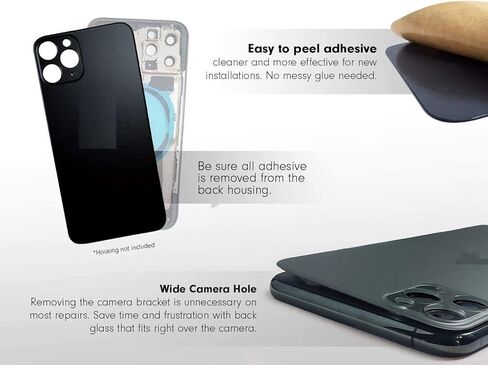 Original Back Glass Replacement for iPhone 14 Pro Max All Carriers with Pre-Installed Adhesive and Repair 14 Pro Max Tool (Space Black) in Saudi Arabia