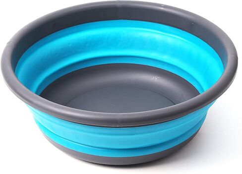 Collapsible Portable Wash Basin Dishpan 5L Kitchen Dish Pans Washing Basin Foldable Wash Dish Tub for Camping Supplies, Marine, Camper Accessories for Travel Trailers (Blue) in Kuwait