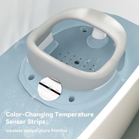 Baby Bath Seat for Babies 6 Months & Up - 360° Protection Bath Seats for Babies Sitting Up | Baby Bath Chair with Temperature Alert & Cushion | Toddler Bath Seat Newborn Infants Baby Bathtub Seat in Saudi Arabia