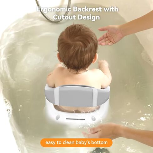 Baby Bath Seat for Babies 6 Months & Up - 360° Protection Bath Seats for Babies Sitting Up | Baby Bath Chair with Temperature Alert & Cushion | Toddler Bath Seat Newborn Infants Baby Bathtub Seat in Saudi Arabia