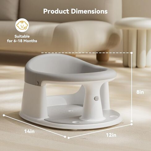 Baby Bath Seat for Babies 6 Months & Up - 360° Protection Bath Seats for Babies Sitting Up | Baby Bath Chair with Temperature Alert & Cushion | Toddler Bath Seat Newborn Infants Baby Bathtub Seat in Saudi Arabia