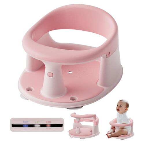Baby Bath Seat for Babies 6 Months & Up - 360° Protection Bath Seats for Babies Sitting Up | Baby Bath Chair with Temperature Alert & Cushion | Toddler Bath Seat Newborn Infants Baby Bathtub Seat in Saudi Arabia