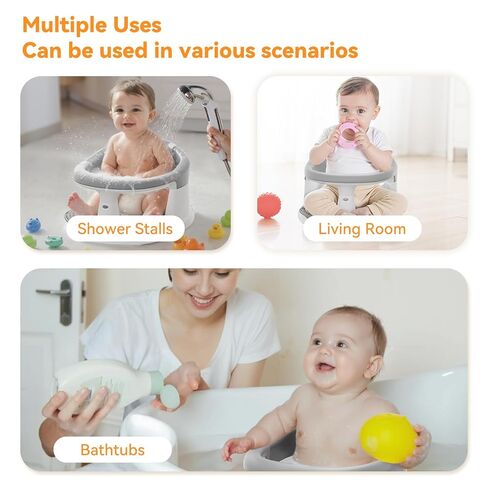 Baby Bath Seat for Babies 6 Months & Up - 360° Protection Bath Seats for Babies Sitting Up | Baby Bath Chair with Temperature Alert & Cushion | Toddler Bath Seat Newborn Infants Baby Bathtub Seat in Saudi Arabia