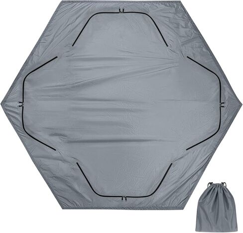 QualyQualy 6-Sided Tent Footprint for 6-7 Person, 74 Sq.Ft Waterproof Groundsheet for Ice Fishing & Large Camping Tents, High-Density 210D Oxford Mat with Storage Bag in Saudi Arabia