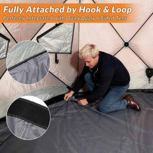 QualyQualy 6-Sided Tent Footprint for 6-7 Person, 74 Sq.Ft Waterproof Groundsheet for Ice Fishing & Large Camping Tents, High-Density 210D Oxford Mat with Storage Bag in Saudi Arabia