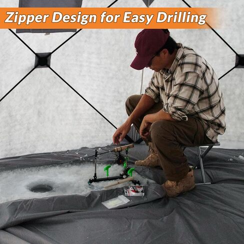 QualyQualy 6-Sided Tent Footprint for 6-7 Person, 74 Sq.Ft Waterproof Groundsheet for Ice Fishing & Large Camping Tents, High-Density 210D Oxford Mat with Storage Bag in Saudi Arabia