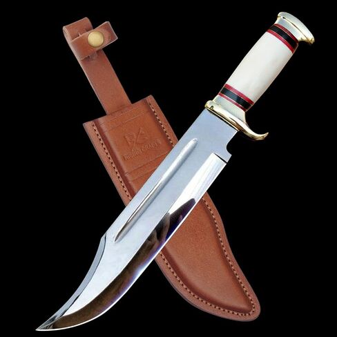 14" Crocodile Dundee Bowie Knife with Sheath-Hunting Knife with Sheath-Mirror Polished Survival Tactical Knife for Camping, Outdoor, Bushcraft- Knives for Men in Saudi Arabia