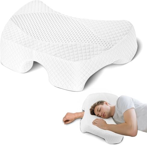 Pillowcase for 6 inch Height Side Sleeper Pillow with Arm Hole, Breathable Skin-Friendly Fabric, Machine Washable, Pillow Core Not Included in Saudi Arabia