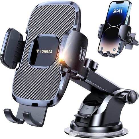 TORRAS Ultra-Durable Phone Holders for Your Car【96+LBS Strongest Suction】 Car Phone Holder Mount, Safety Certs Cell Phone Car Mount Truck for Dashboard Windshield Vent for iPhone 17 16 15 14 Pro Max in Kuwait