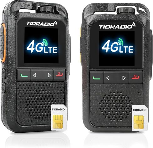 TIDRADIO TD-G100 أجهزة اتصال لاسلكية سريعة غير محدودة المدى مع بطاقات SIM، 4G POC أجهزة راديو ثنائية الاتجاه على الصعيد الوطني 6000 ميل، PTT عالمي طويل المدى للعائلة والخدمات اللوجستية والشركة، متوافق مع TD-M15، 2pack in Saudi Arabia