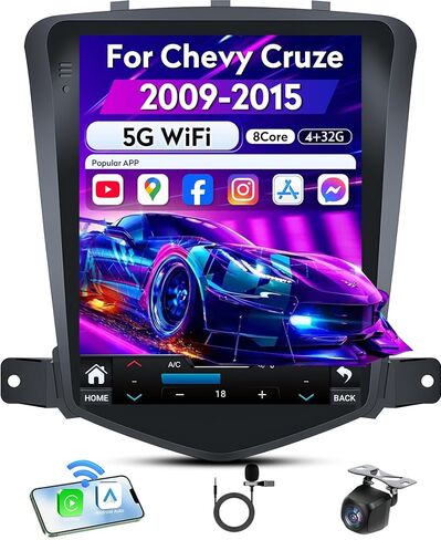 4+64GB ROM Android 15 Upgrade Car Radio for Chevrolet Chevy Cruze 2009-2015 | 10.4 Inch 1024 * 768 HD IPS Tesla Style Touchscreen Stereo Wireless Carplay Andriod Auto Backup Camera GPS 5G WiFi FM in Kuwait