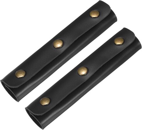 Leather Handle Wrap [2PCS] - Handbag Handle Wrap Cover with 3 Metal Clasps Use for Suitcases & Bags & Shopping Totes & Wallets - [Dark Brown-5IN/13CM] Soft Purse Strap Pad in Saudi Arabia