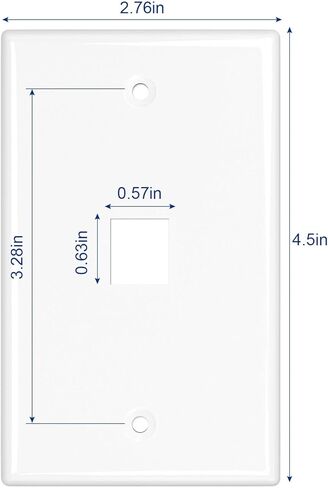 iwillink 1-Port Keystone Wall Plate 10-Pack، لوحات حائط إيثرنت منخفضة المستوى لمقبس Keystone، أبيض in Kuwait