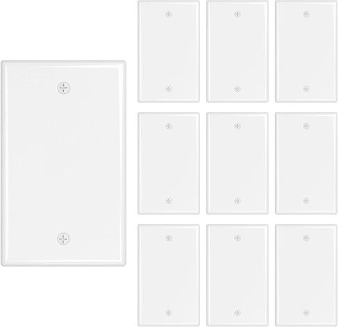 iwillink 1-Port Keystone Wall Plate 10-Pack، لوحات حائط إيثرنت منخفضة المستوى لمقبس Keystone، أبيض in Kuwait