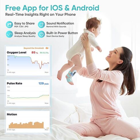 Baby Sleep Sock Monitor, Track Baby’s Movement, Baby Foot Monitor with Bluetooth and APP, Smart Baby Monitor for 0-36 Months in Saudi Arabia