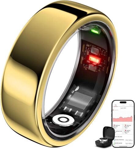 Smring Smart Ring، حلقة تتبع اللياقة البدنية، جهاز تتبع الصحة لمراقبة معدل ضربات القلب للنساء/الرجال، IP68 - بدون اشتراك - متتبع النوم لأجهزة iPhone وAndroid، عمر بطارية يصل إلى 10 أيام (فضي، #10) in Kuwait