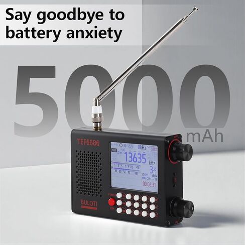 TEF6686 Portable Shortwave Radio，AM FM SW LW Ultra High Sensitivity Full Band Radios，with 2.8-inch LCD Display and DSP Receiver，Suitable for Indoor, Outdoor, Travel, Camping,Climbing in Saudi Arabia
