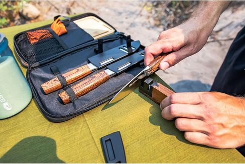 GSI Outdoors، مجموعة سكاكين التخييم Rakau Gourmet المكونة من 3 قطع مع شفرات من الفولاذ المقاوم للصدأ ومقابض خشبية مقاومة للماء، مثالية للطهي والمغامرات في الهواء الطلق in Kuwait
