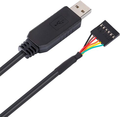 كابل محول DTECH USB إلى TTL Serial 5V مع شريحة FTDI FT232RL 6 دبوس 0.1 بوصة رأس مقبس أنثى UART IC Windows 11 10 8 7 Linux MAC OS (6 أقدام، أسود) in Kuwait